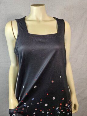 Ofeefan Midi Tank Dress Sz Large Lightweight Front Pockets Floral NEW w Tags